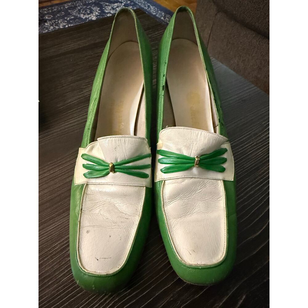 Vintage Jack Roger Green Closed-Toe Loafer Pumps Sz. 9